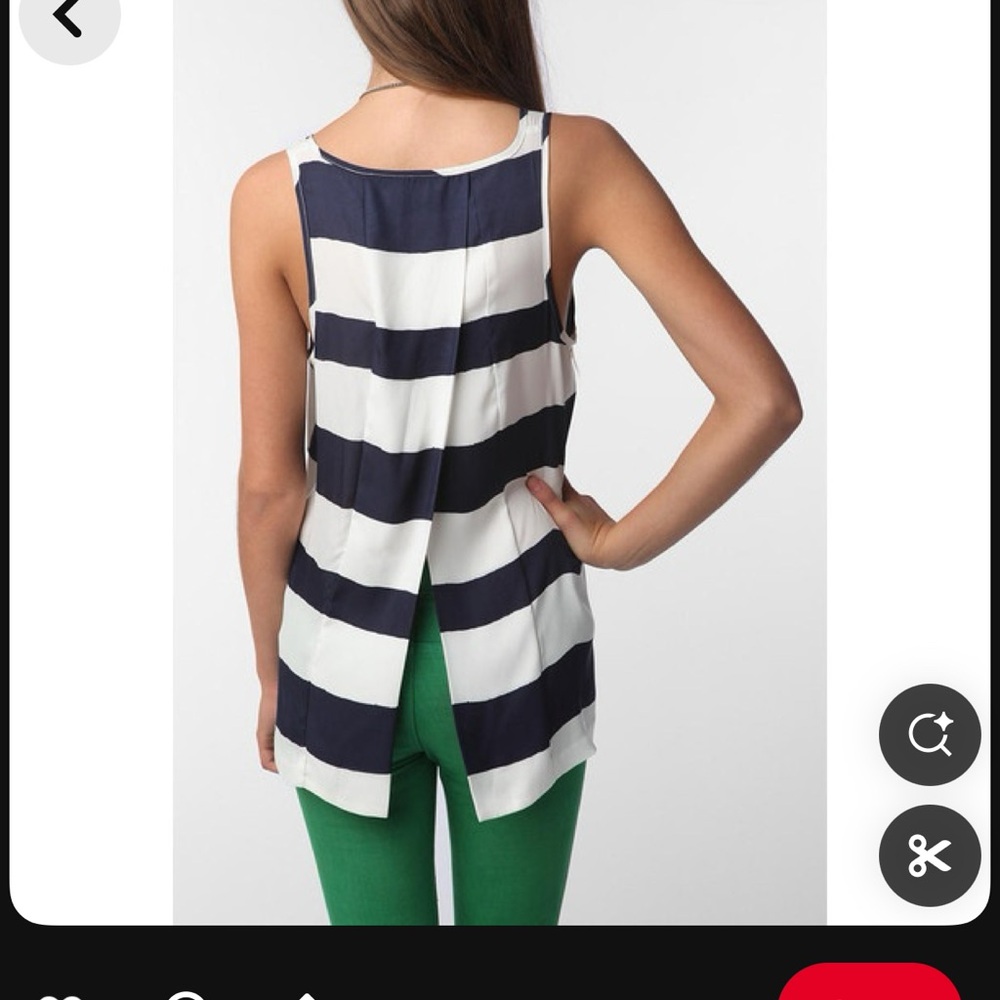 Striped Tank with open back